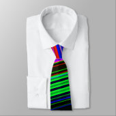 Lebendiges Neon-Gestreiftes-Abstraktes-Muster Krawatte (Gebunden)