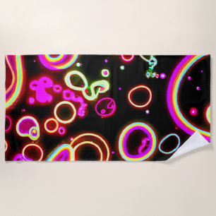 Lebendiges Neon-Leuchtmuster Strandtuch