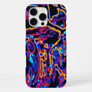 Lebendiges Neon-Mehrfarbiges Kurvenlinienmuster iPhone 16 Pro Max Hülle