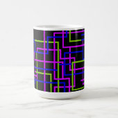 Lebendiges Neon-Raster Kaffeetasse (Mittel)