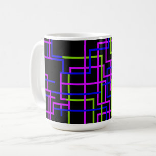 Lebendiges Neon-Raster  Kaffeetasse