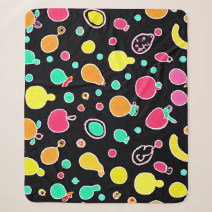 Lebendiges neonfarbenes fruchtbares Muster Sherpadecke