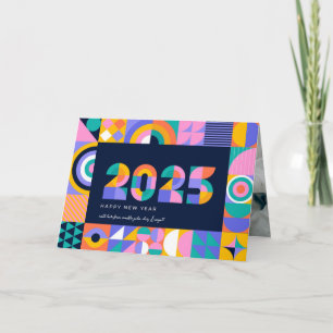 Lebendiges Neujahr 2025 Feiertagskarte