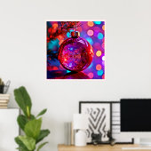 Lebendiges Neujahrsbaum-Schmuckdesign in Neon Poster (Heimbüro)