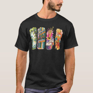 Lebendiges New Orleans Nola Jazz Crawfish Bayou T-Shirt