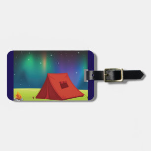 Lebendiges Nordlichter-Campingzelt Nacht Gepäckanhänger