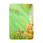 Lebendiges Orange Grün Stillleben-Design Badematte (Vorderseite Vertikal)