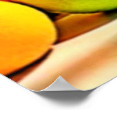 Lebendiges Orange Grün Stillleben Design Poster (Ecke)