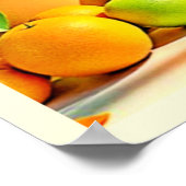 Lebendiges Orange Grün Stillleben Design Poster (Ecke)