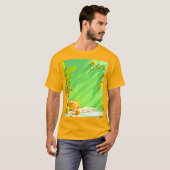 Lebendiges Orange Grün Stillleben Design T-Shirt (Vorne ganz)