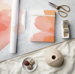 Lebendiges orange-rotes Wasserfarben-Design Geschenkpapier