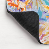 Lebendiges orange- und blau-abstraktes Blumen-Maus Mousepad (Ecke)