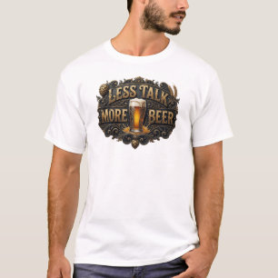 Lebendiges Orange WENIGER REDEN MEHR BIER Zitat-Sh T-Shirt