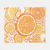 Lebendiges Orangen-Scheiben-Muster Fleecedecke (Vorderseite (Horizontal))