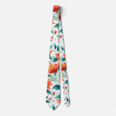 Lebendiges oranges Blumengarten-Muster - Eleganter Krawatte (Vorderseite)