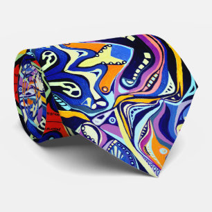 Lebendiges oranges und blaues psychedelisches Abst Krawatte