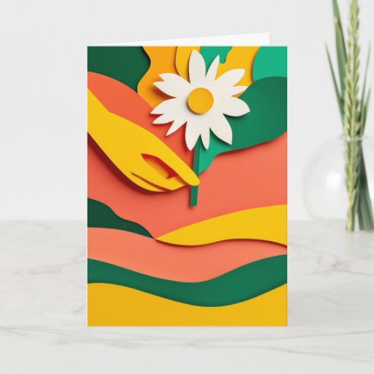 Lebendiges Papierschneidegarten-Angebot Karte (Vorderseite)