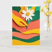 Lebendiges Papierschneidegarten-Angebot Karte (Gelbe Blume)