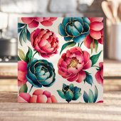 Lebendiges Pfingstrosen-Blumenmuster Fliese