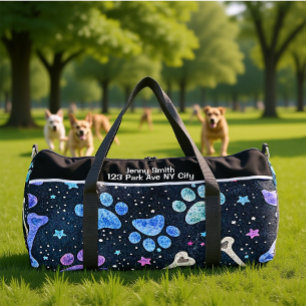 Lebendiges Pfotenabdruck-Reise-Monogramm personali Duffle Bag