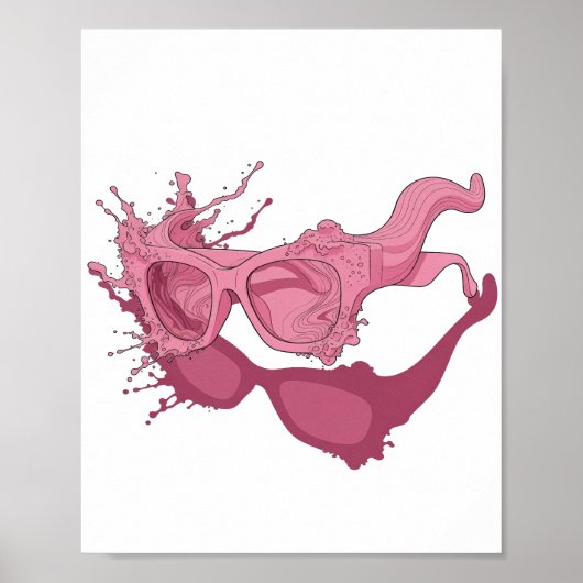 Lebendiges Pink ABSTRACTE KUNST Abstrakte Gestaltu Poster (Vorne)