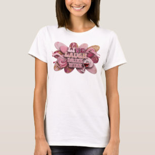 Lebendiges Pink LIVE LACH TRINK WEIN Druck T-Shirt