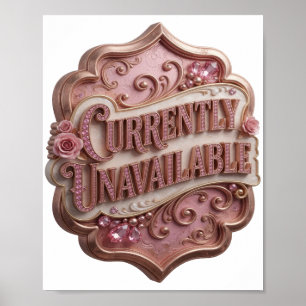 Lebendiges Pink NICHT VERFÜGBAR Statement T-Shirt Poster