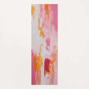 Lebendiges Pink- und Orange-Abstrakt-expressionist Yogamatte
