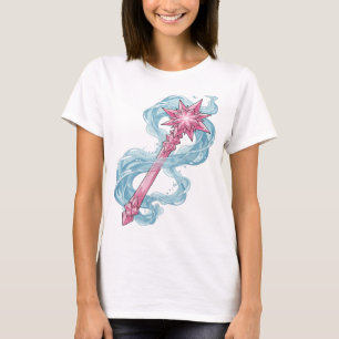 Lebendiges Pink Wasser-Wand Grafikdesign T-Shirt