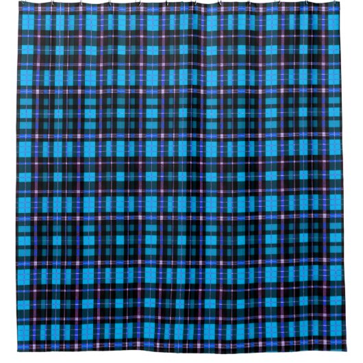 Lebendiges Plaid-Tartan-Muster-Stoff Duschvorhang (Vorderseite)