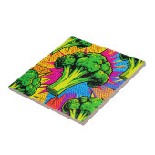 Lebendiges Pop-Art-Brokkolimuster Fliese (Seite)