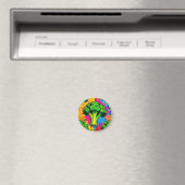 Lebendiges Pop-Art-Brokkolimuster Magnet (In Situ (Geschirrspüler))