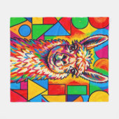Lebendiges Pop-Art-Llama-Porträt Fleecedecke (Vorderseite (Horizontal))