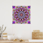 Lebendiges psychedelisches Kaleidoskop-Mandala Poster (Küche)