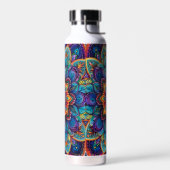 Lebendiges psychedelisches Mandala Trinkflasche (Links)