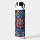 Lebendiges psychedelisches Mandala Trinkflasche (Vorne)
