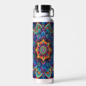 Lebendiges psychedelisches Mandala Trinkflasche (Rückseite)
