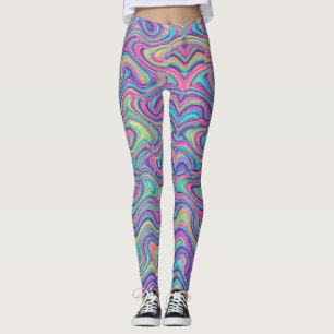 Lebendiges psychedelisches Marmormuster-Abstract Leggings