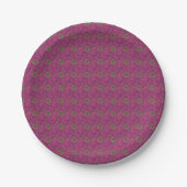 Lebendiges psychedelisches Paisley-Retro-Swirldesi Pappteller (Vorderseite)