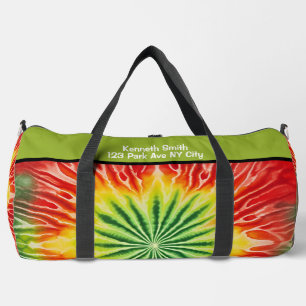 Lebendiges radiales Tie Dye Monogramm persönliches Duffle Bag