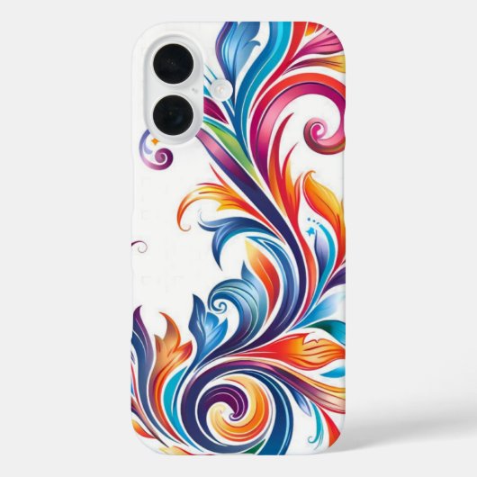 Lebendiges Regenbogen-Barock-Rollenwerk Blumiges M Case-Mate iPhone Hülle (Rückseite)