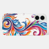 Lebendiges Regenbogen-Barock-Rollenwerk Blumiges M Case-Mate iPhone Hülle (Rückseite (Horizontal))