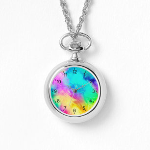 Lebendiges Regenbogen Flauschige Fellstruktur Hint Armbanduhr