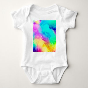 Lebendiges Regenbogen Flauschige Fellstruktur Hint Baby Strampler