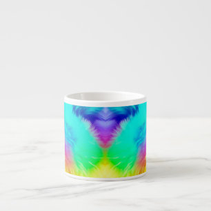 Lebendiges Regenbogen Flauschige Fellstruktur Hint Espressotasse