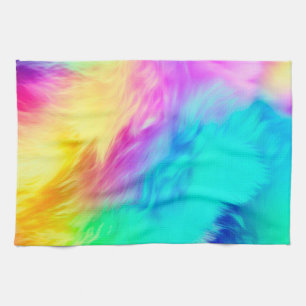 Lebendiges Regenbogen Flauschige Fellstruktur Hint Geschirrtuch