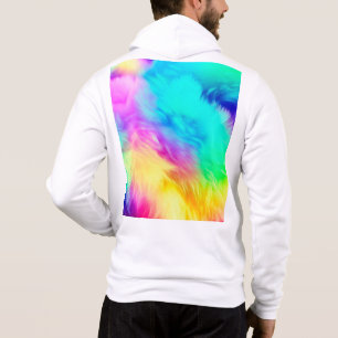 Lebendiges Regenbogen Flauschige Fellstruktur Hint Hoodie