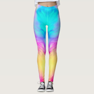 Lebendiges Regenbogen Flauschige Fellstruktur Hint Leggings