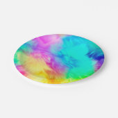 Lebendiges Regenbogen Flauschige Fellstruktur Hint Pappteller (Schrägansicht)
