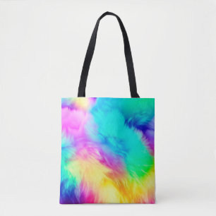 Lebendiges Regenbogen Flauschige Fellstruktur Hint Tasche